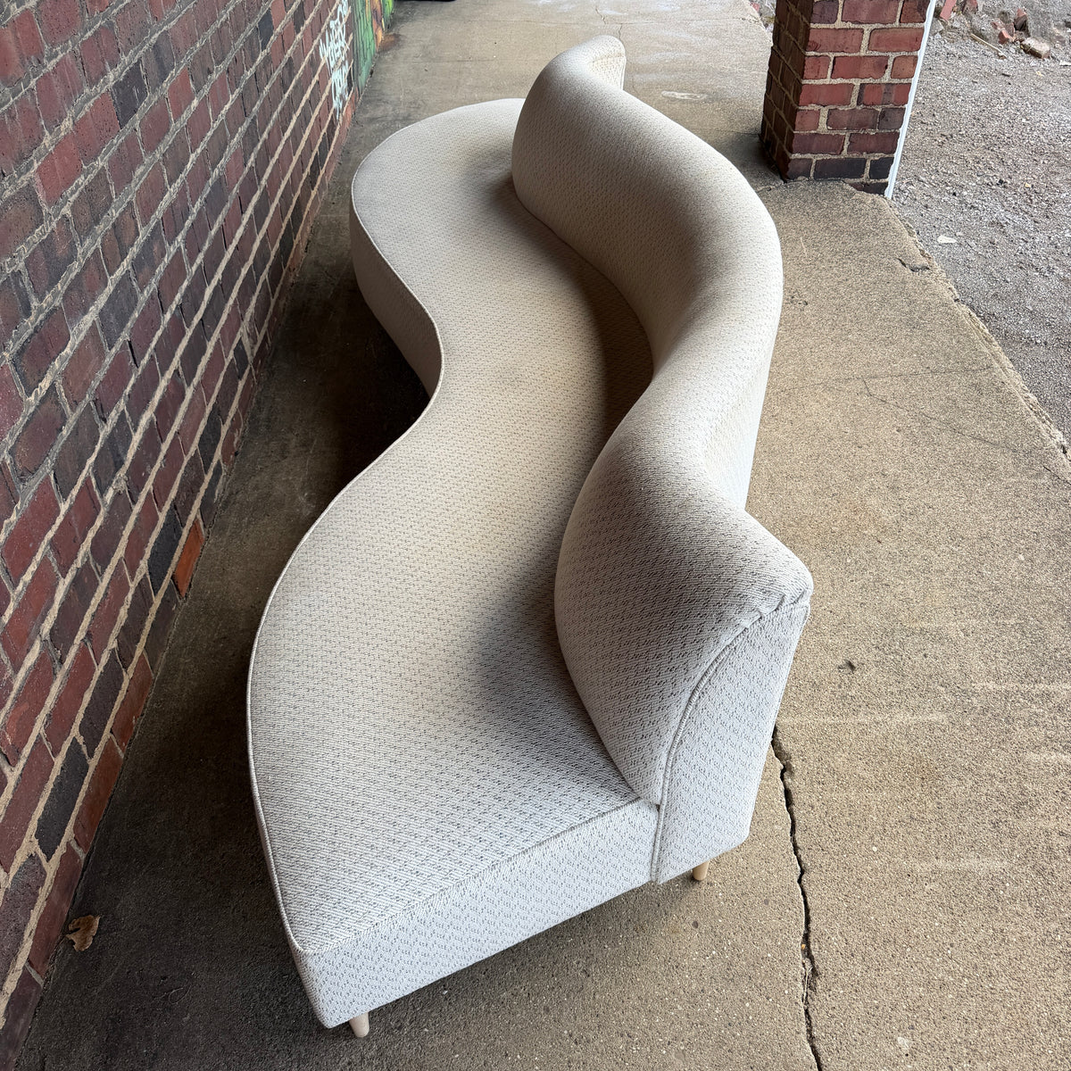 Custom Curved Mid Century Sofa