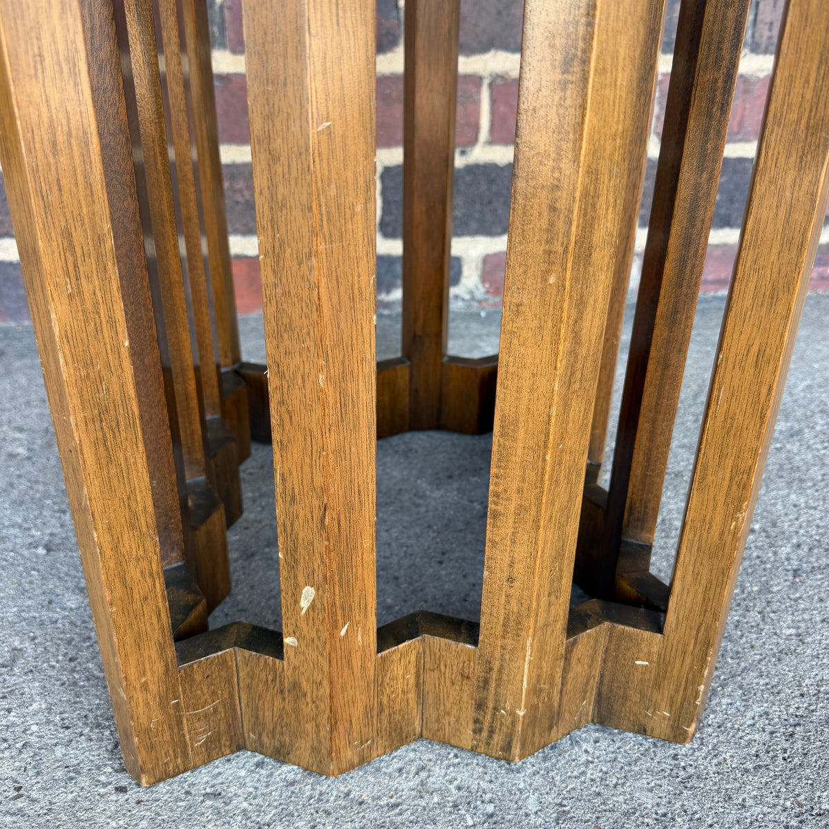 Harvey Probber Travertine and Mahogany Rectangular Side Table