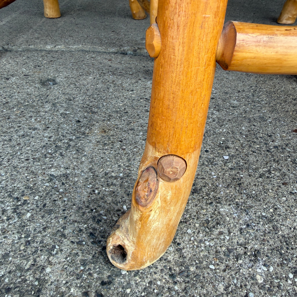 Set of 4 Adirondack Rustics Studio Handmade Live Edge Barstools Multi Wood