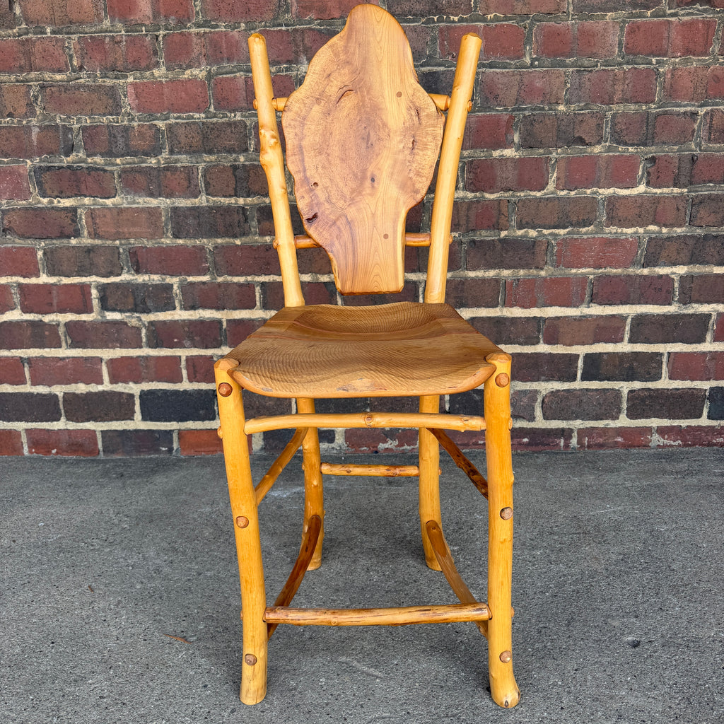 Set of 4 Adirondack Rustics Studio Handmade Live Edge Barstools Multi Wood