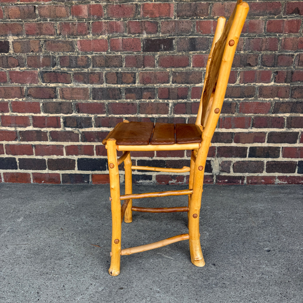 Set of 4 Adirondack Rustics Studio Handmade Live Edge Barstools Multi Wood
