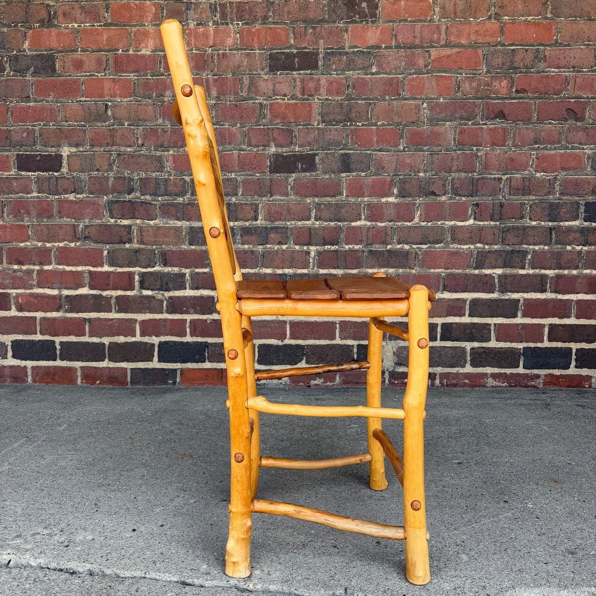 Set of 4 Adirondack Rustics Studio Handmade Live Edge Barstools Multi Wood