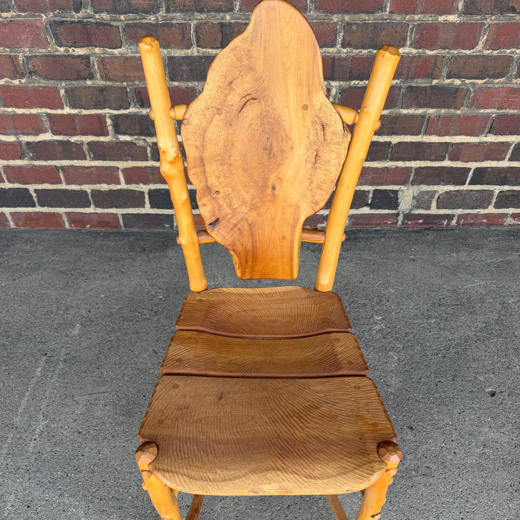 Set of 4 Adirondack Rustics Studio Handmade Live Edge Barstools Multi Wood