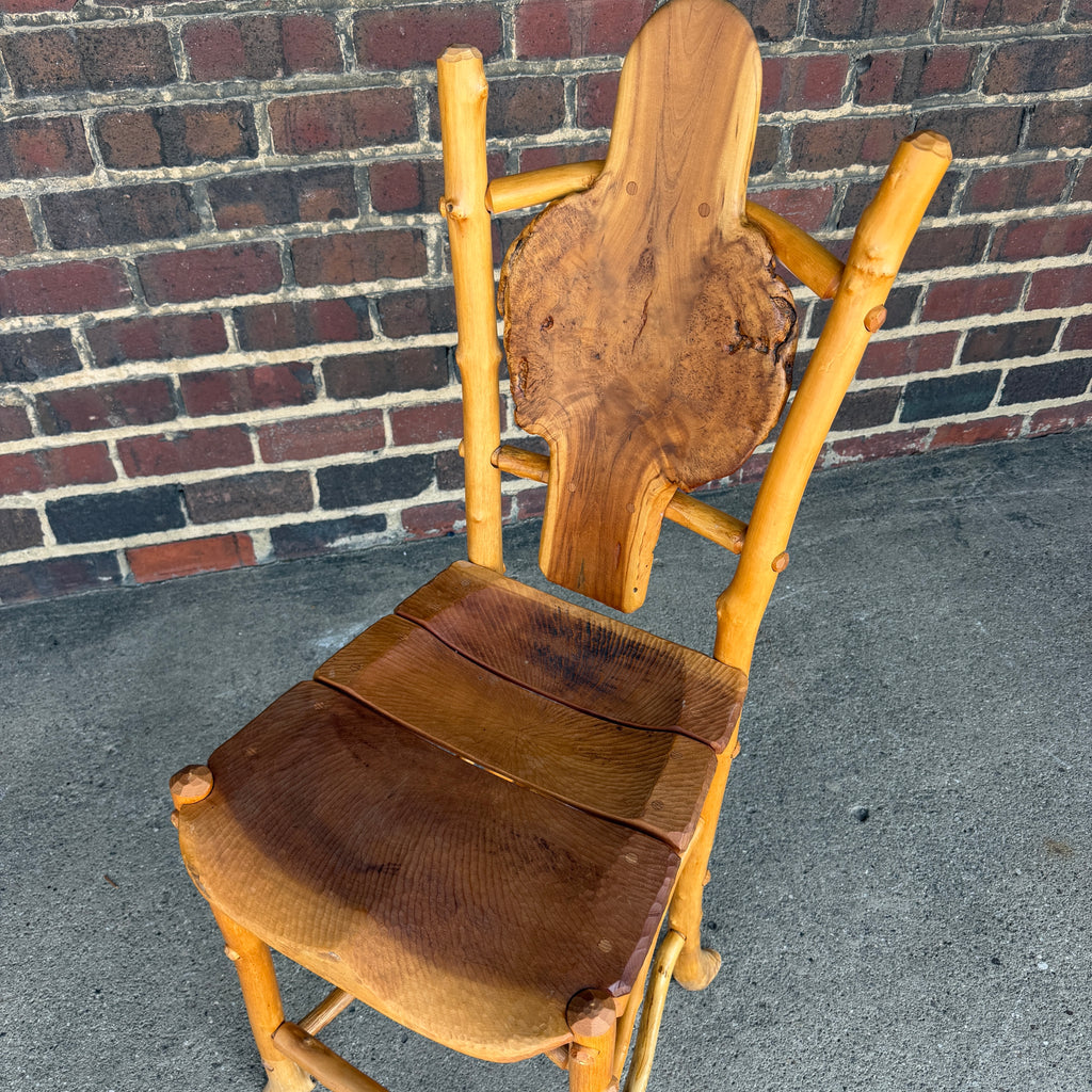 Set of 4 Adirondack Rustics Studio Handmade Live Edge Barstools Multi Wood