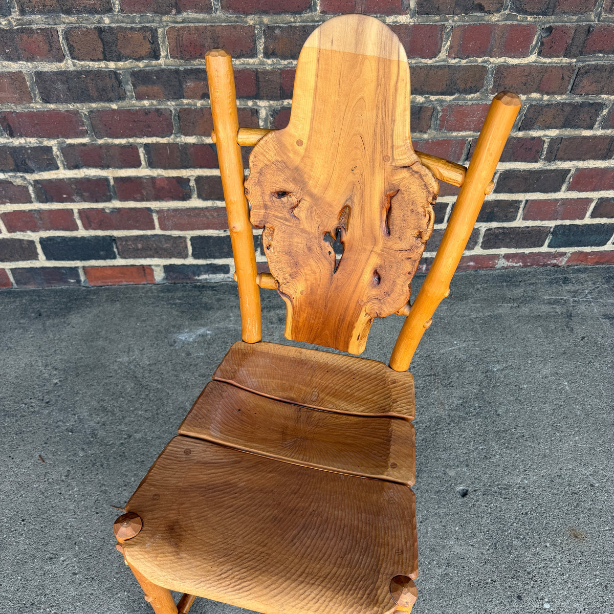 Set of 4 Adirondack Rustics Studio Handmade Live Edge Barstools Multi Wood