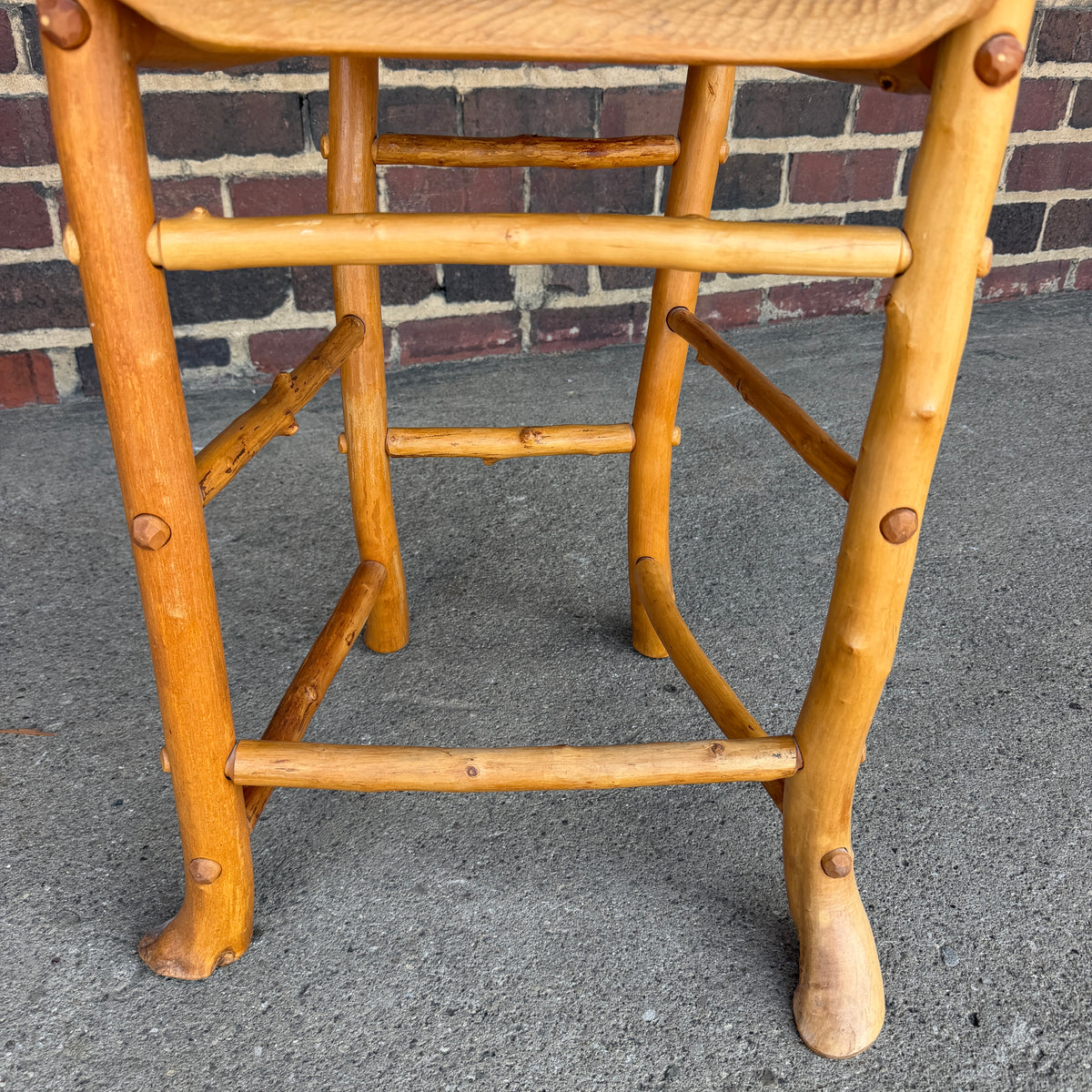 Set of 4 Adirondack Rustics Studio Handmade Live Edge Barstools Multi Wood