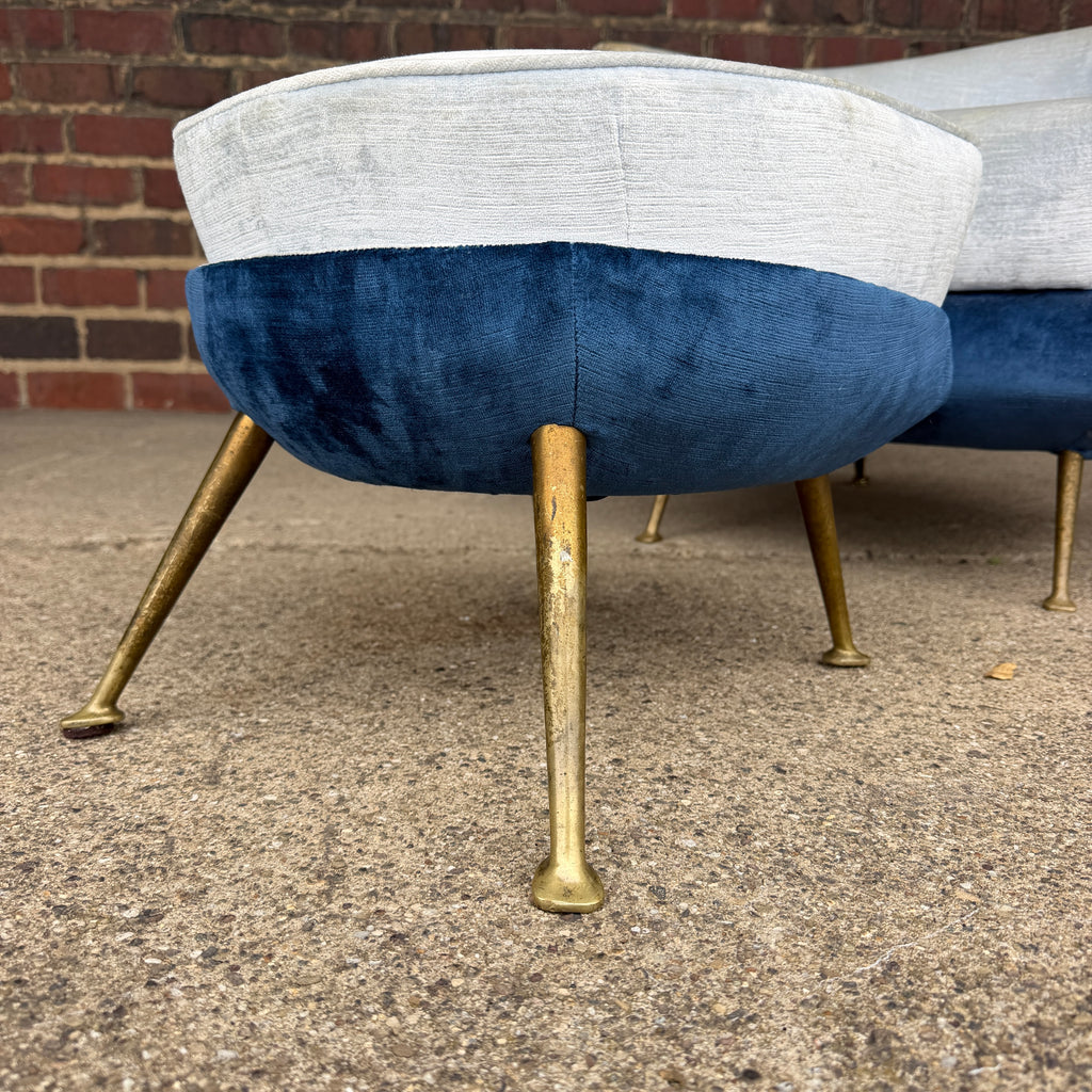 Nello Lenzi Italian Mid Century Chair and Ottoman