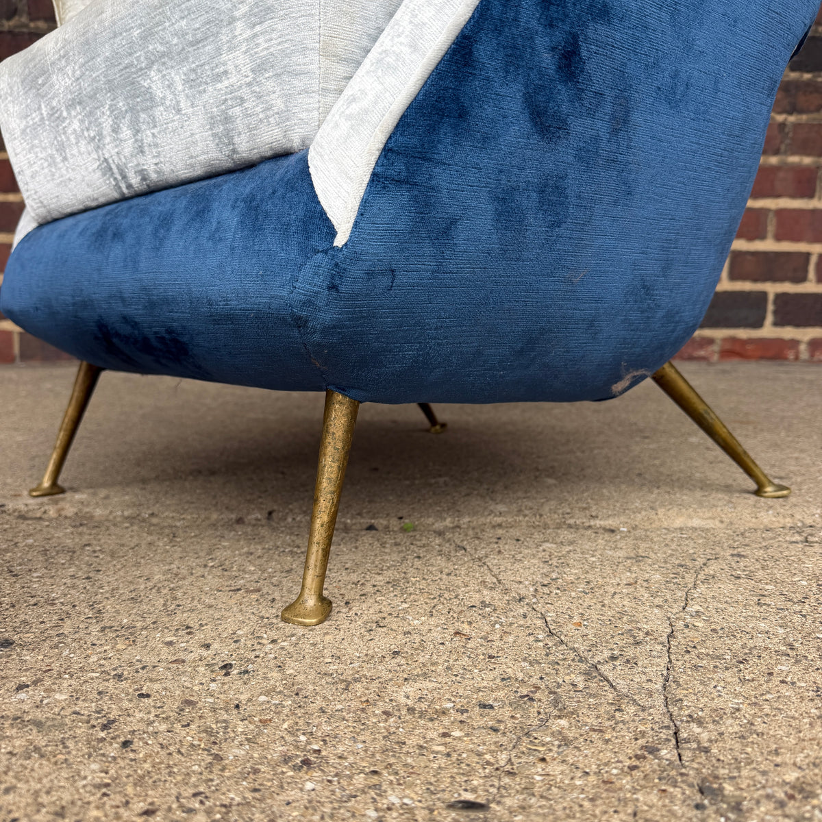 Nello Lenzi Italian Mid Century Chair and Ottoman