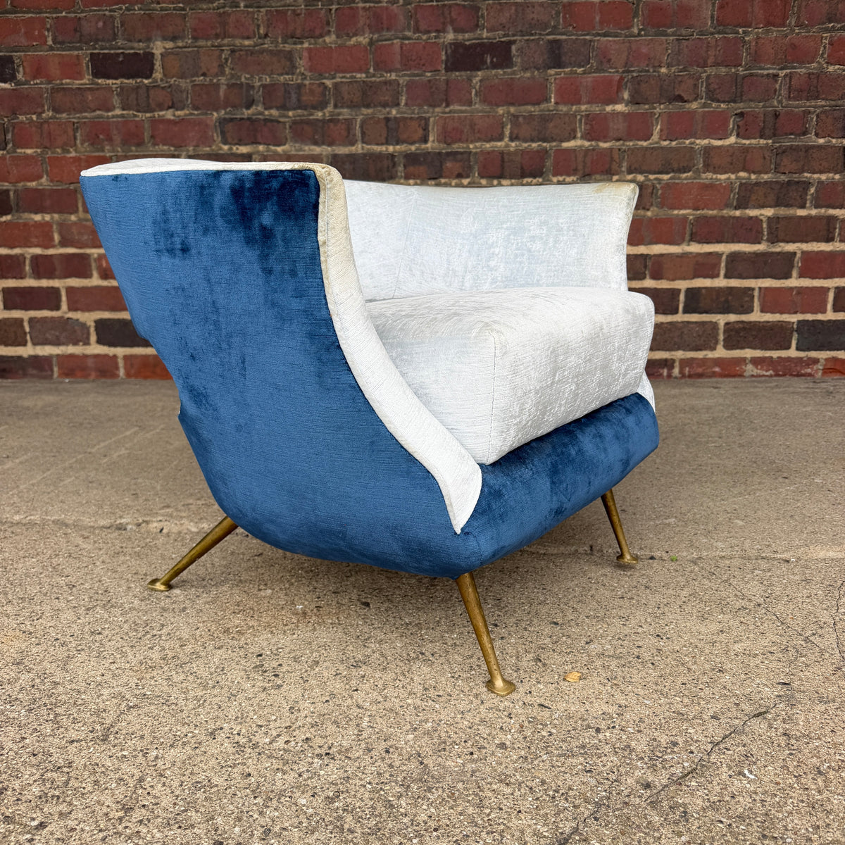 Nello Lenzi Italian Mid Century Chair and Ottoman