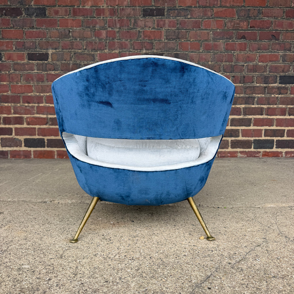 Nello Lenzi Italian Mid Century Chair and Ottoman