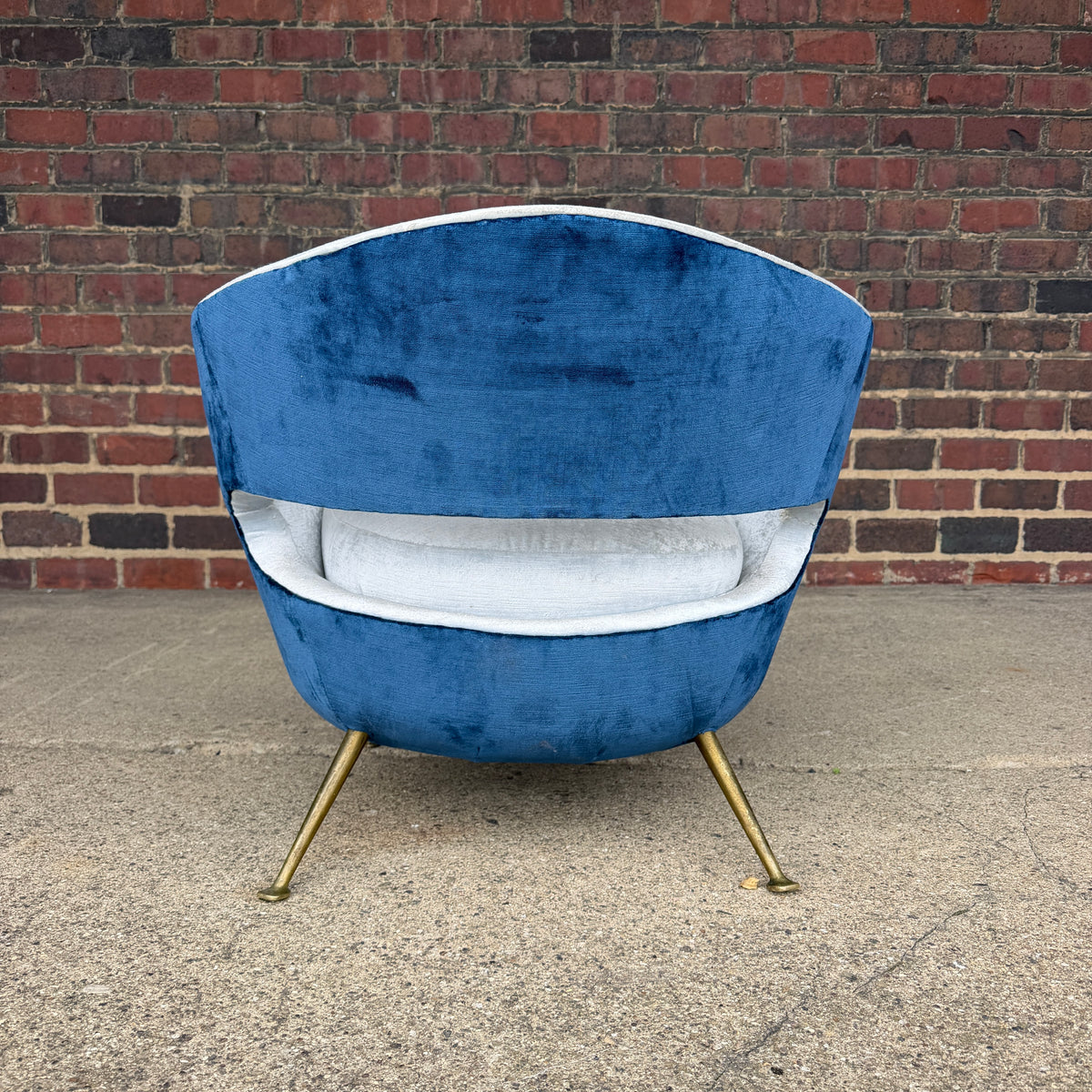 Nello Lenzi Italian Mid Century Chair and Ottoman