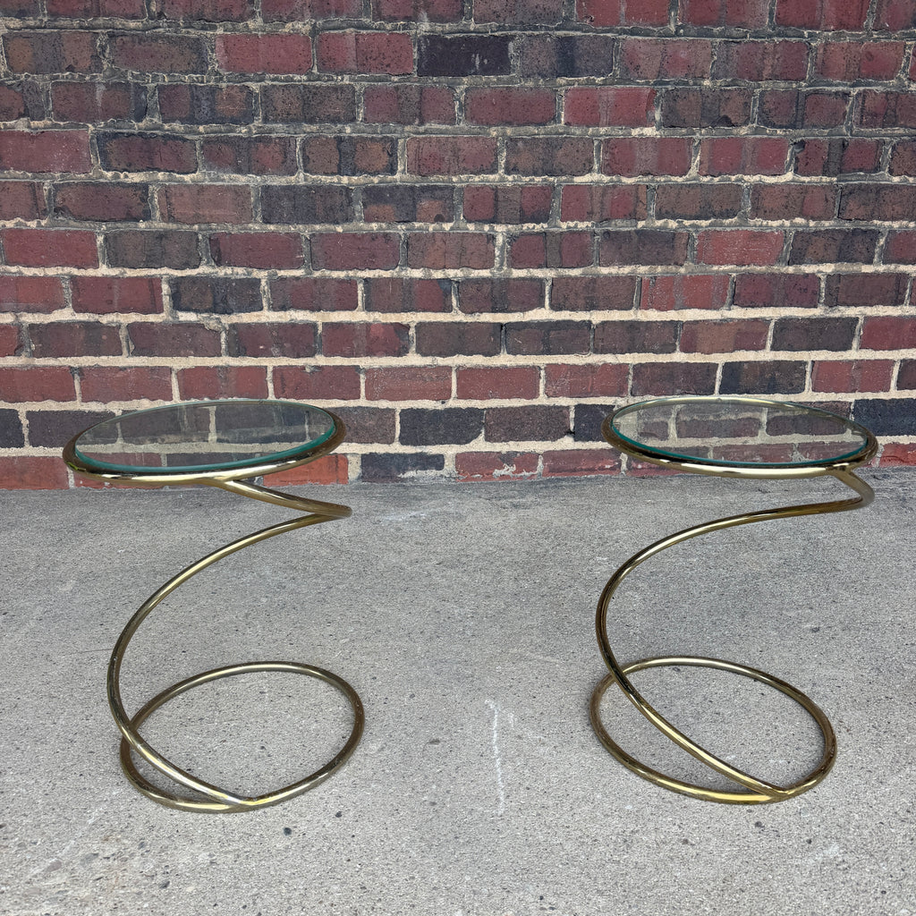 Pair of Leon Rosen for Pace Collection Corkscrew Side Tables