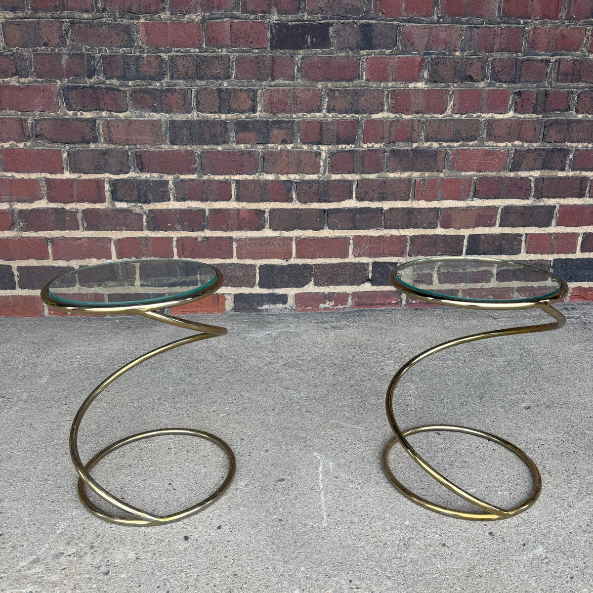 Pair of Leon Rosen for Pace Collection Corkscrew Side Tables