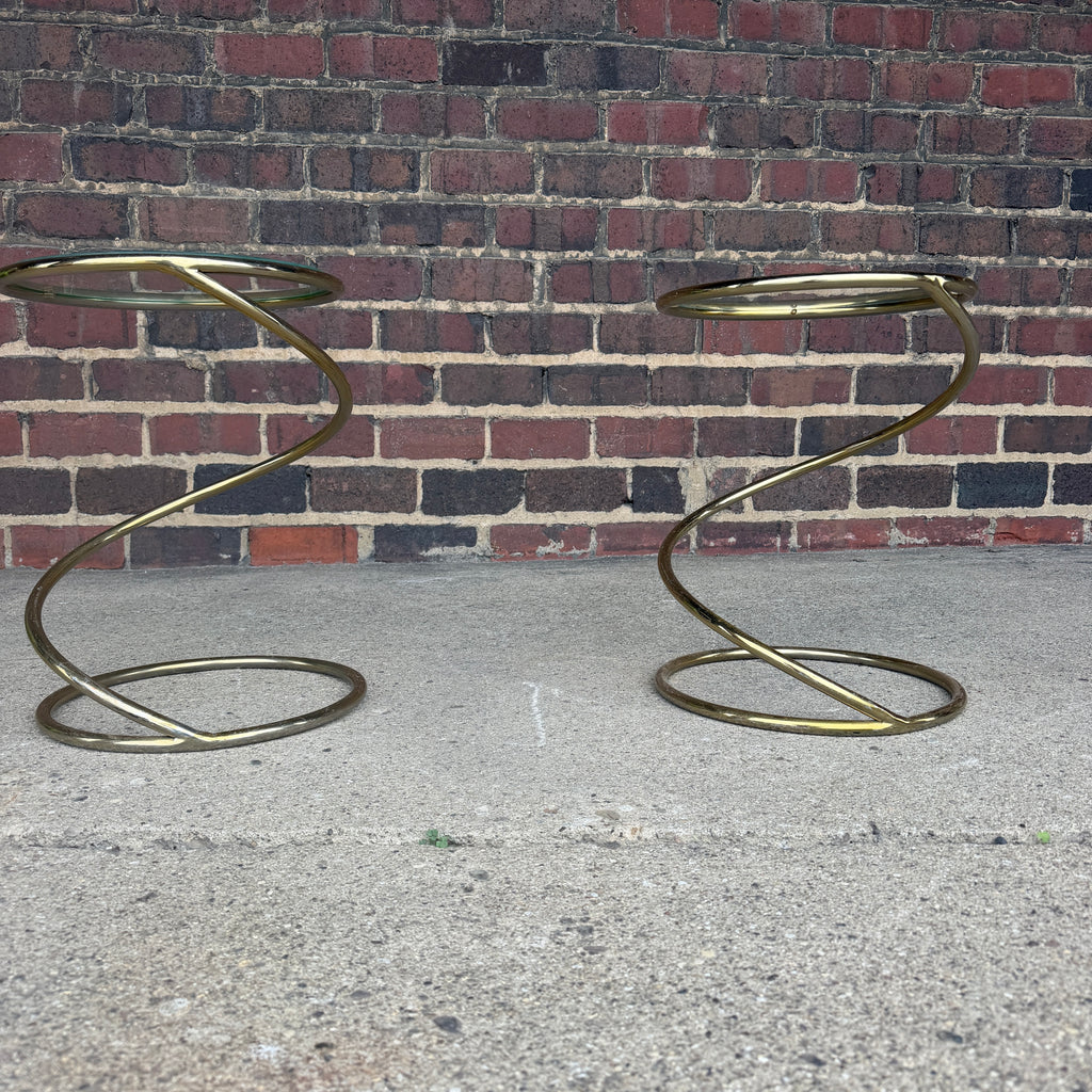 Pair of Leon Rosen for Pace Collection Corkscrew Side Tables