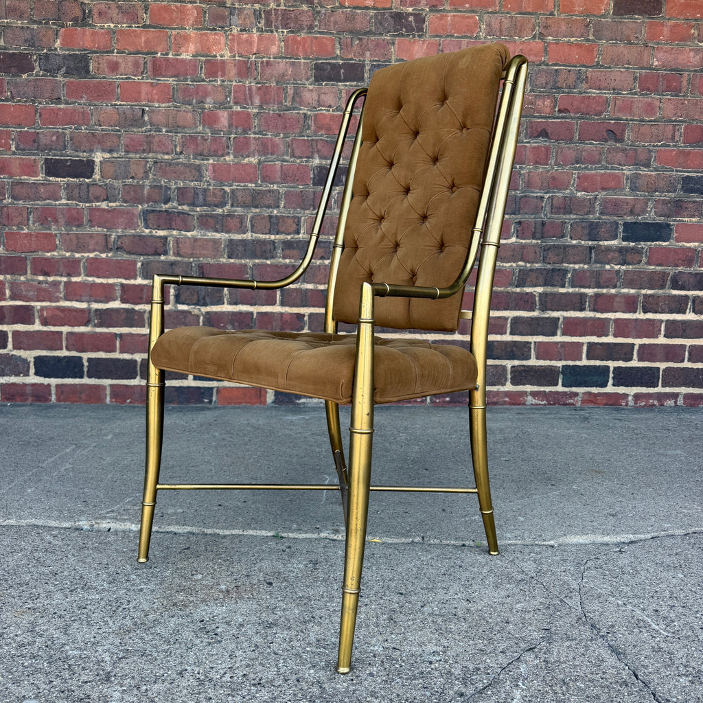 Mastercraft 1970s Brass and Glass Racetrack Dining Set