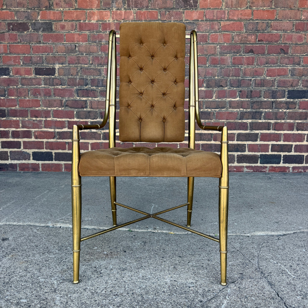 Mastercraft 1970s Brass and Glass Racetrack Dining Set