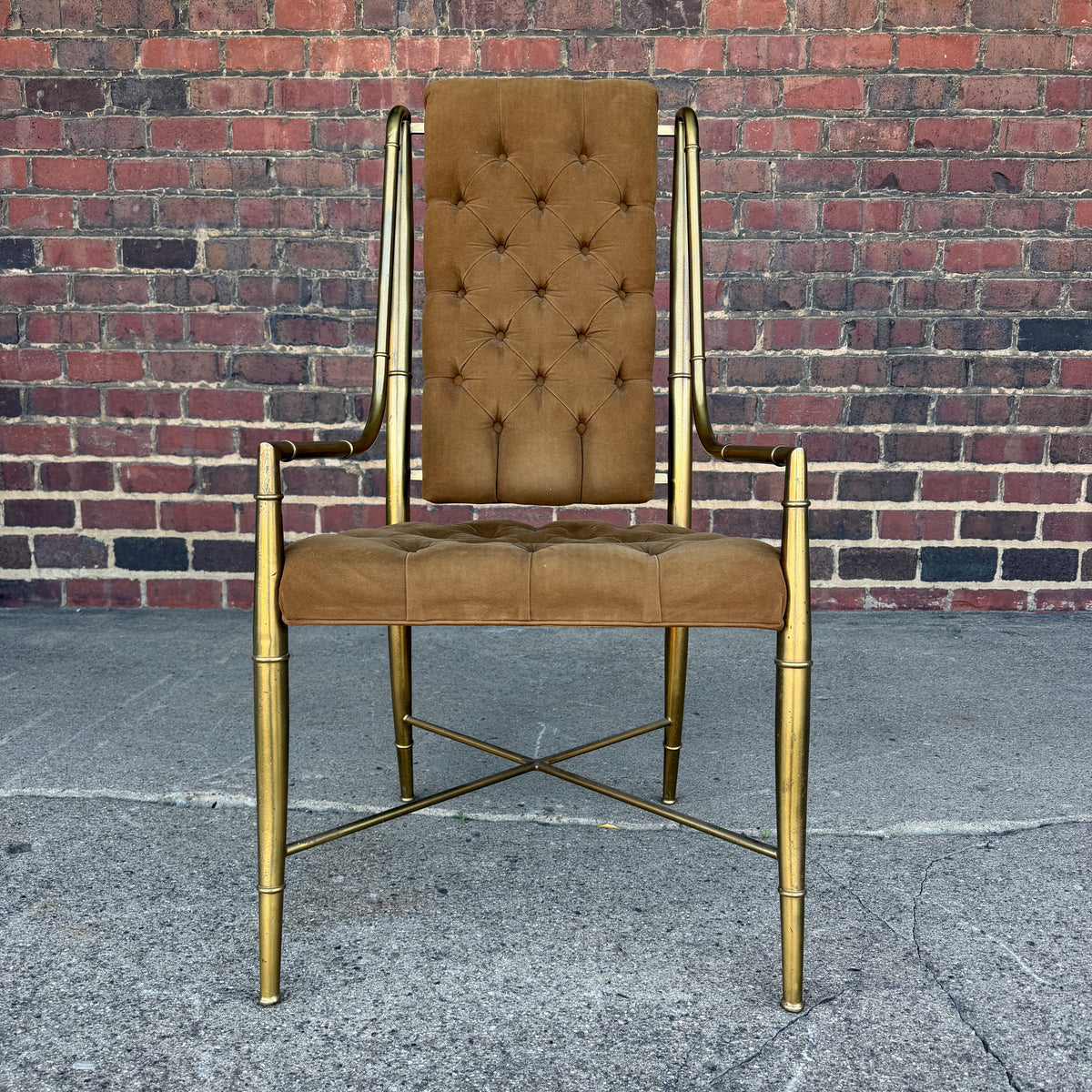 Mastercraft 1970s Brass and Glass Racetrack Dining Set