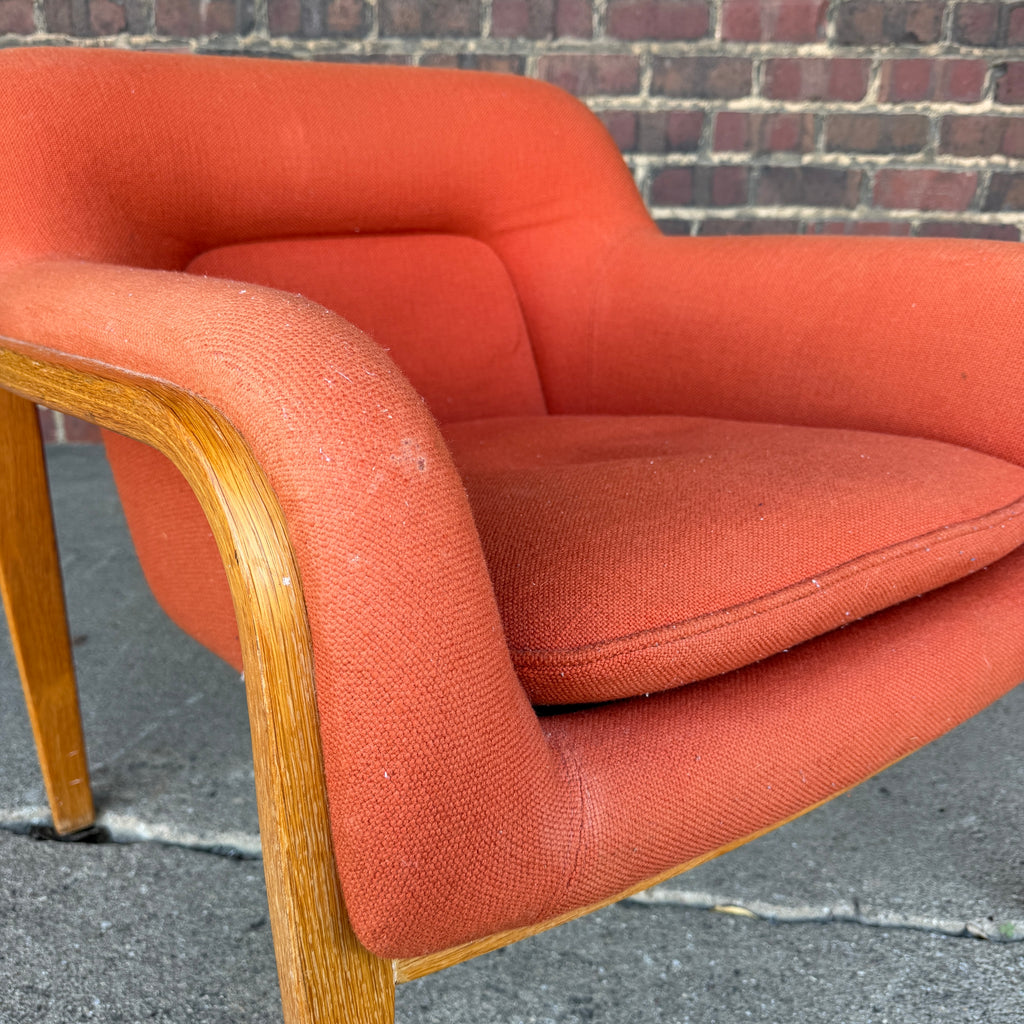 Bill Stephens for Knoll Model 1315 Bentwood Lounge Chair Mid Century Modern