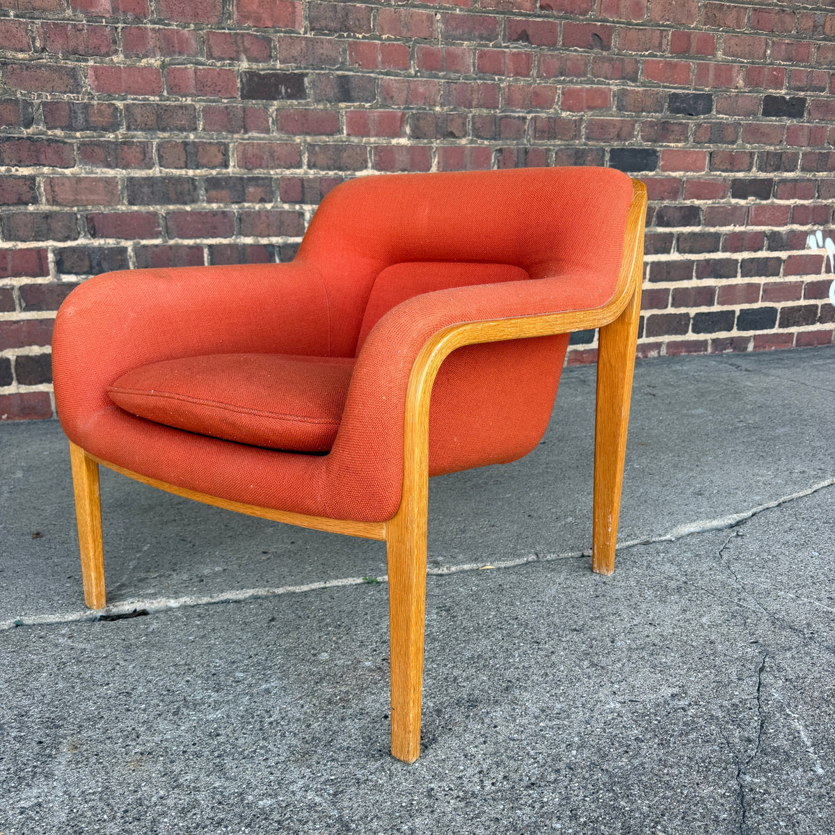 Bill Stephens for Knoll Model 1315 Bentwood Lounge Chair Mid Century Modern