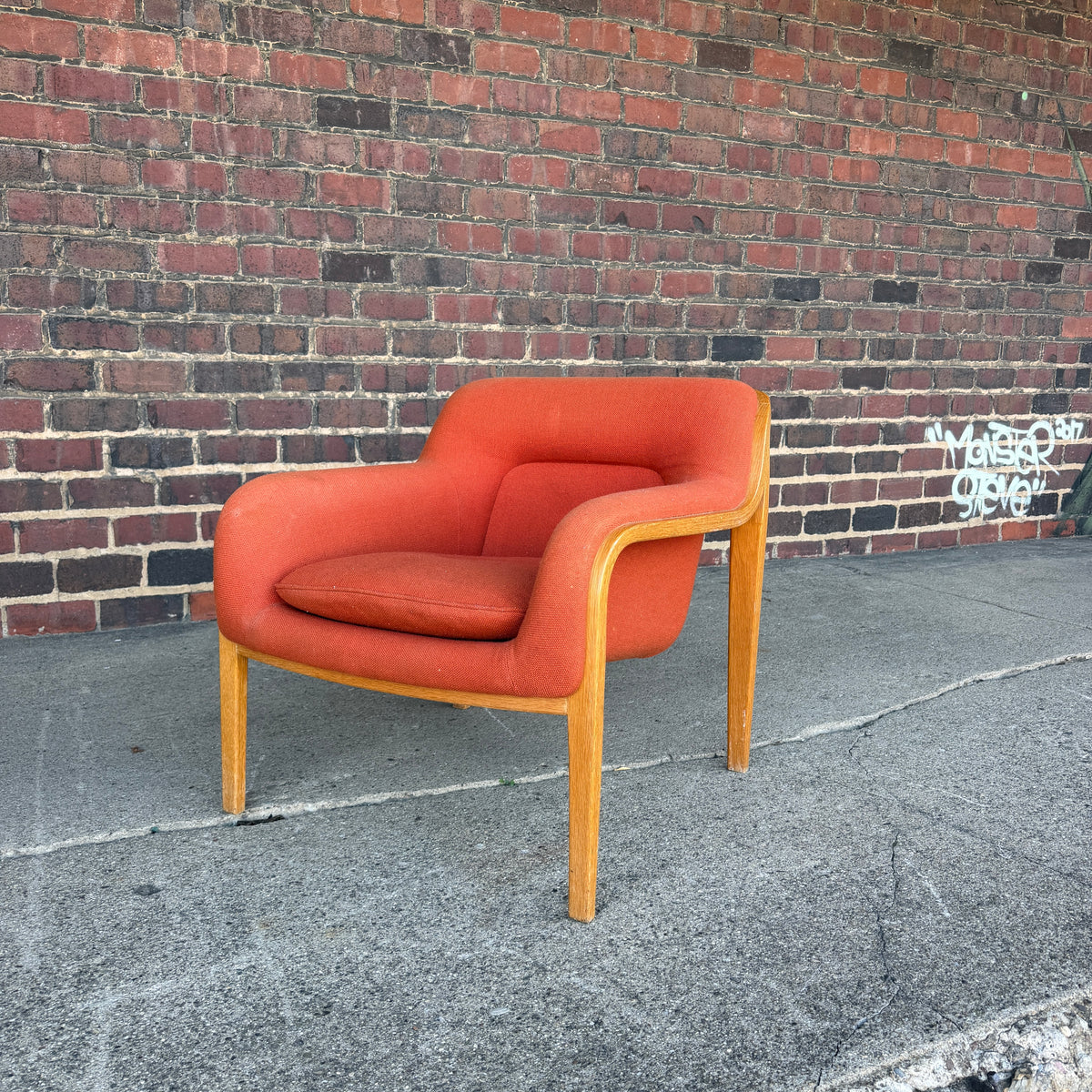 Bill Stephens for Knoll Model 1315 Bentwood Lounge Chair Mid Century Modern