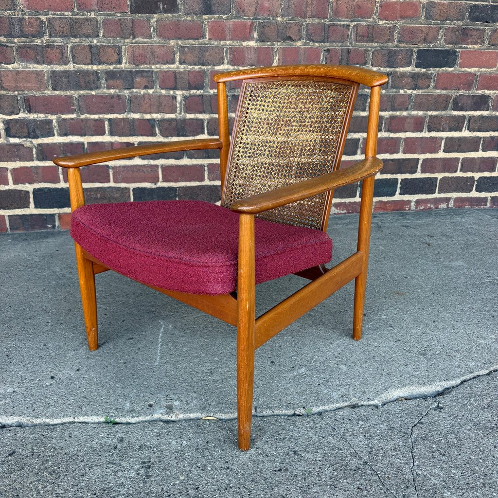 Folke Ohlsson for Dux “Dallas” Caned Lounge Chair Mid Century Modern
