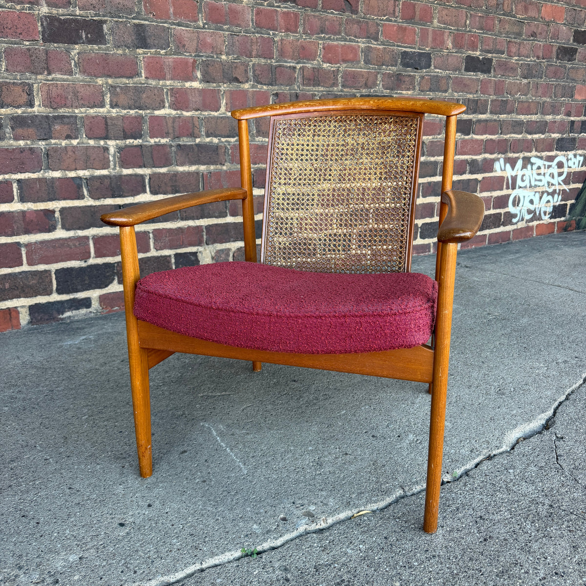 Folke Ohlsson for Dux “Dallas” Caned Lounge Chair Mid Century Modern