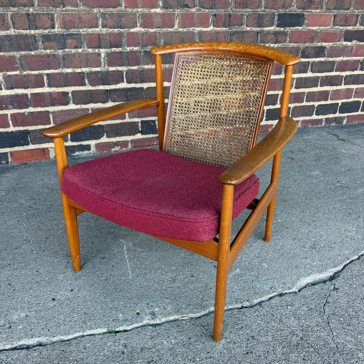 Folke Ohlsson for Dux “Dallas” Caned Lounge Chair Mid Century Modern