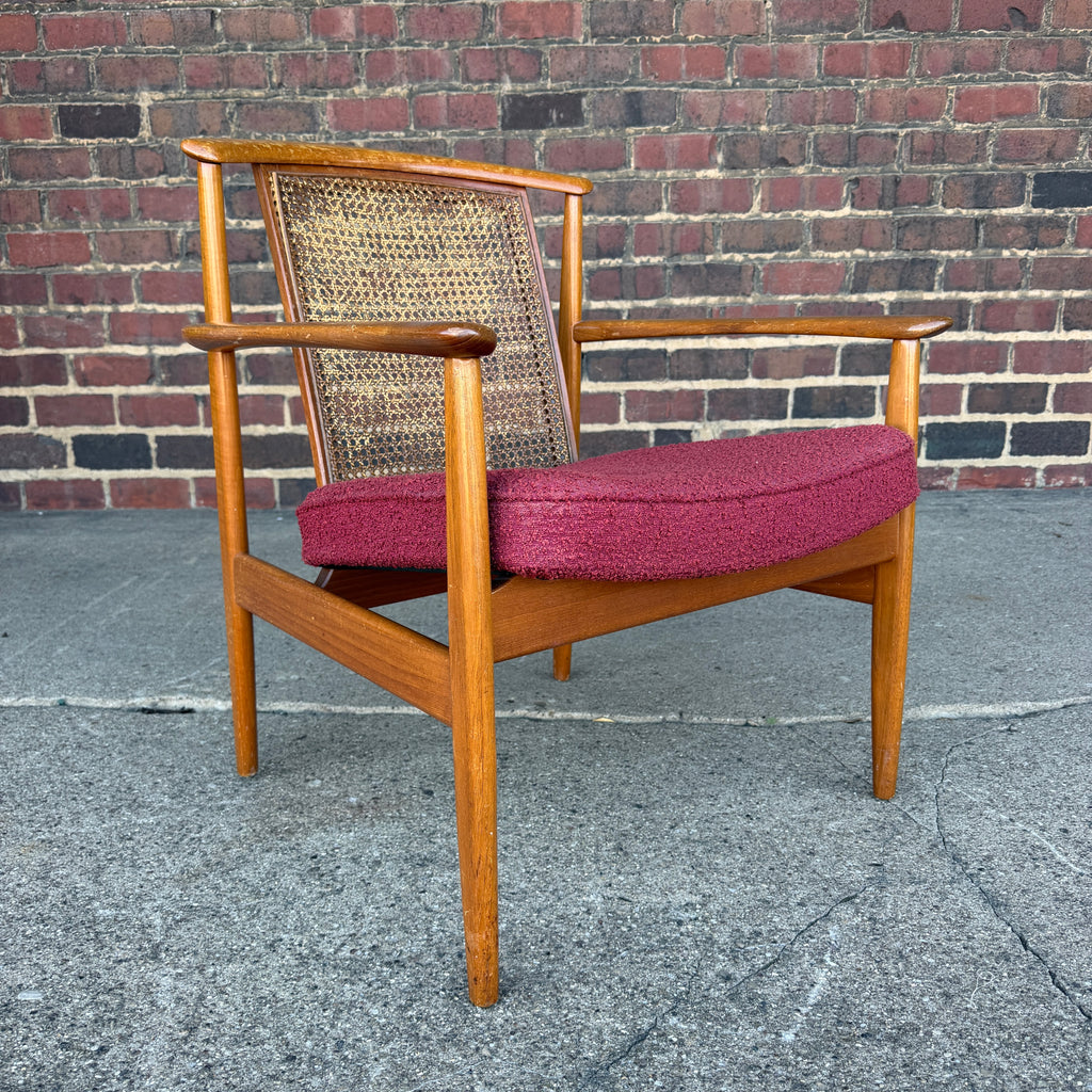 Folke Ohlsson for Dux “Dallas” Caned Lounge Chair Mid Century Modern