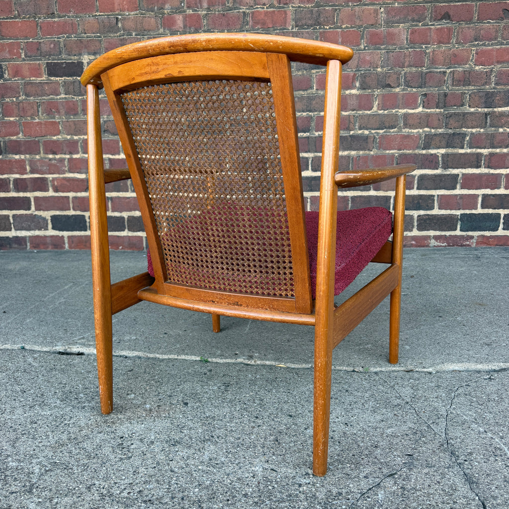 Folke Ohlsson for Dux “Dallas” Caned Lounge Chair Mid Century Modern