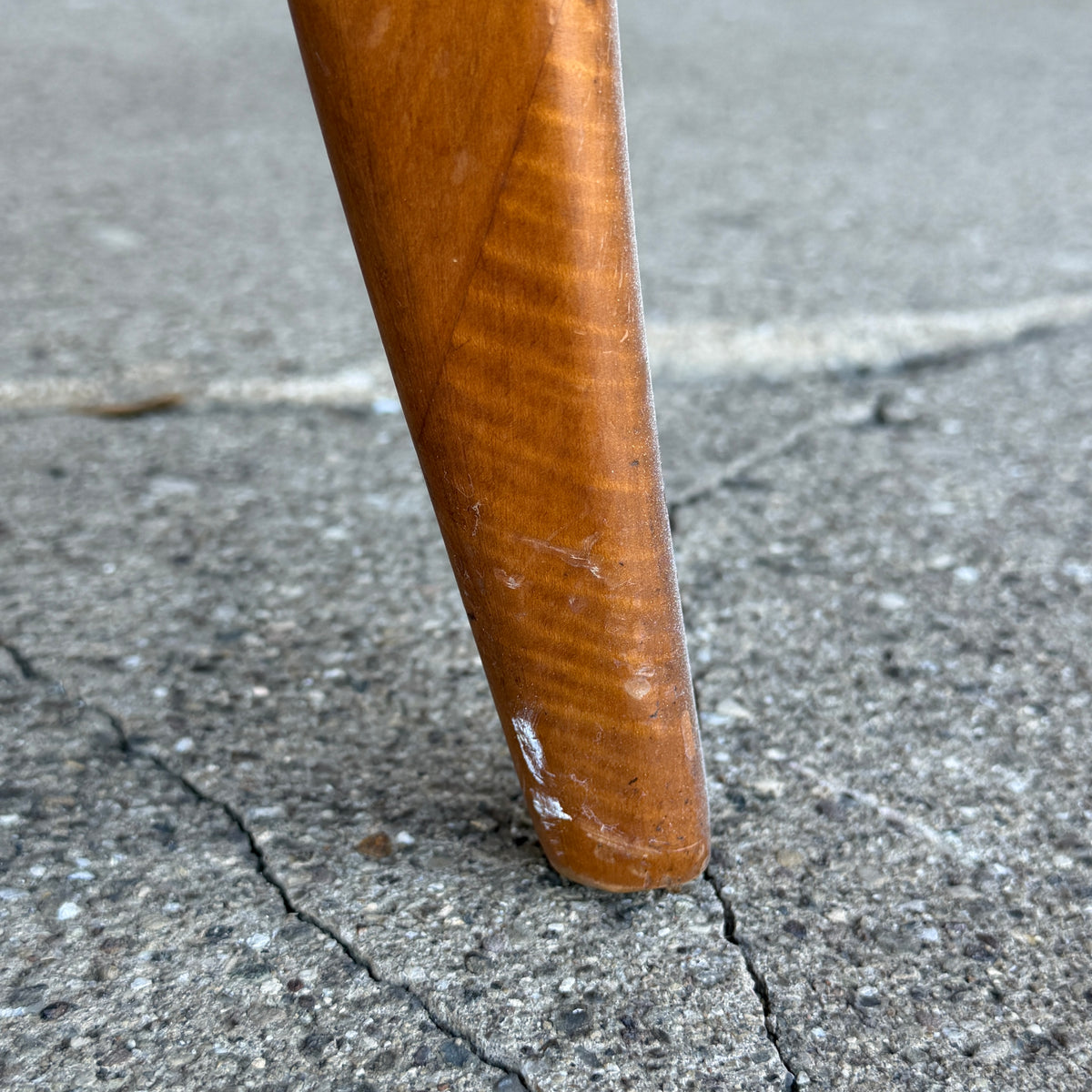 Maxwell Royal Orange and Brown Striped Mid-Century Modern High Back Arm Chair