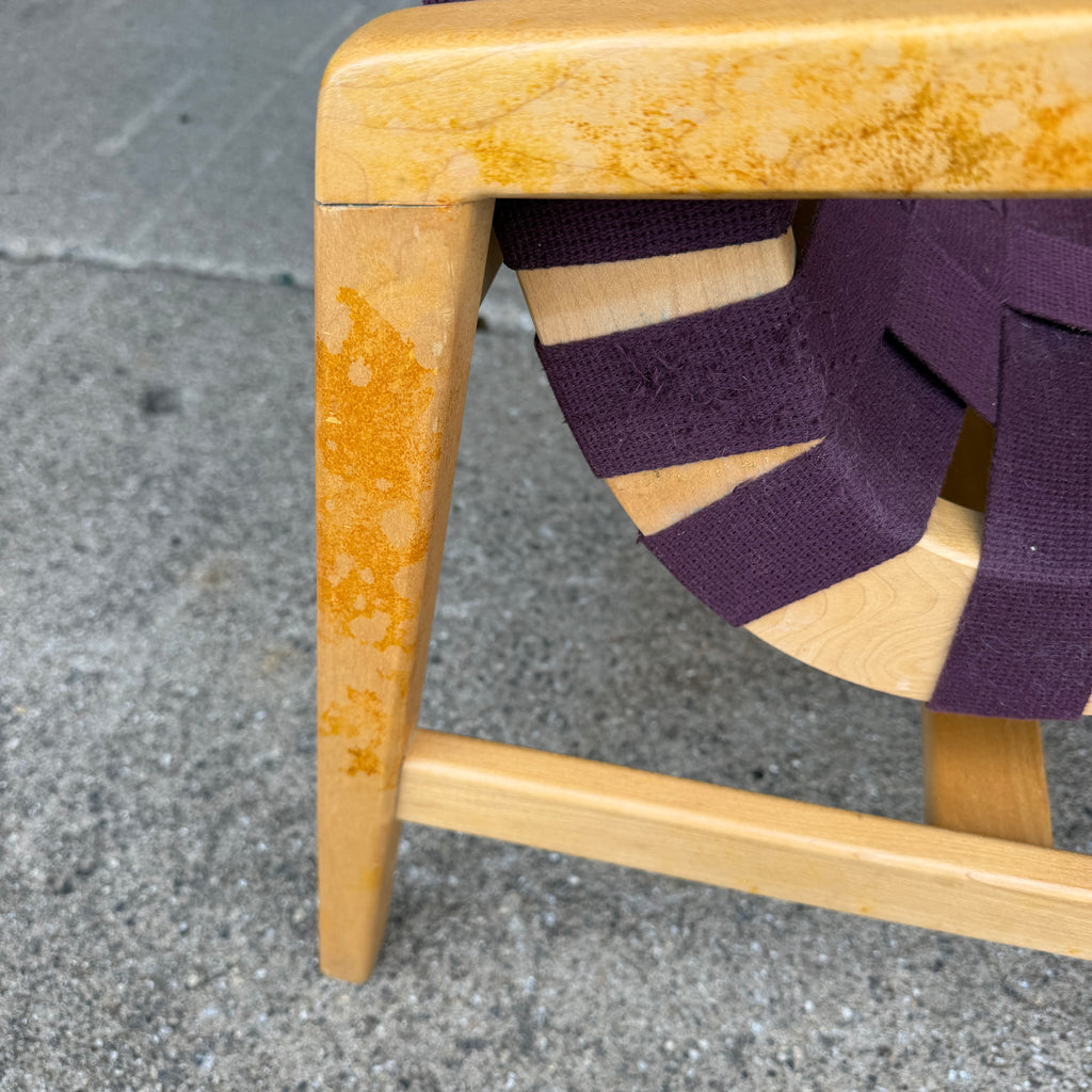 Jens Risom for Knoll Maroon Strap Lounge Chair