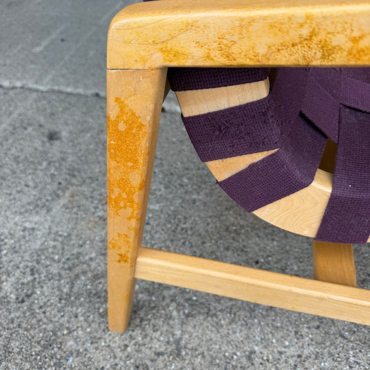 Jens Risom for Knoll Maroon Strap Lounge Chair