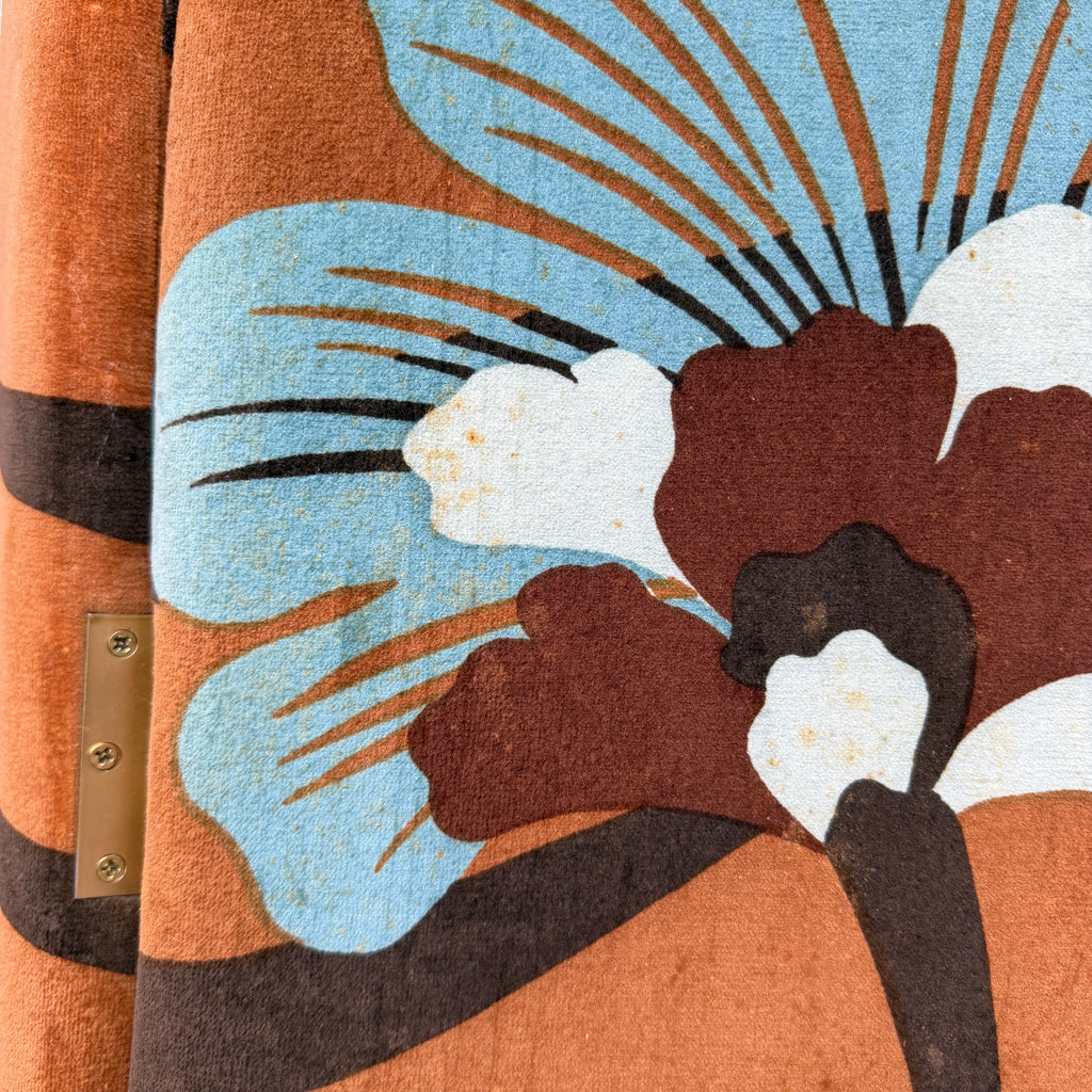Three Panel Upholstered Folding Room Divider Covered in Jack Lenor Larsen Fabric