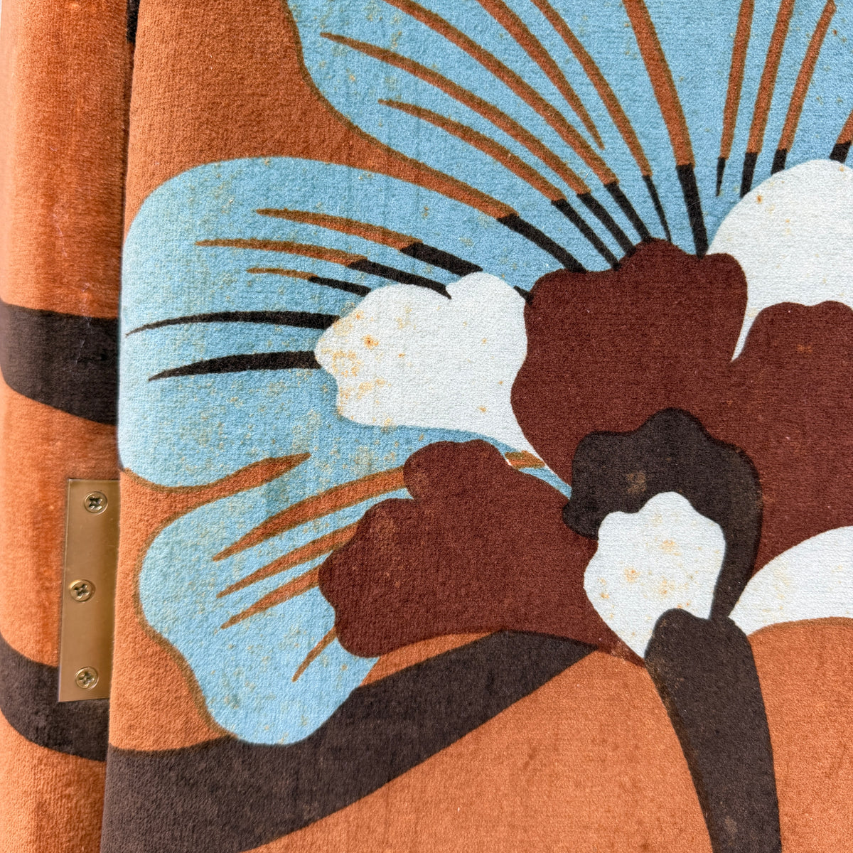 Three Panel Upholstered Folding Room Divider Covered in Jack Lenor Larsen Fabric