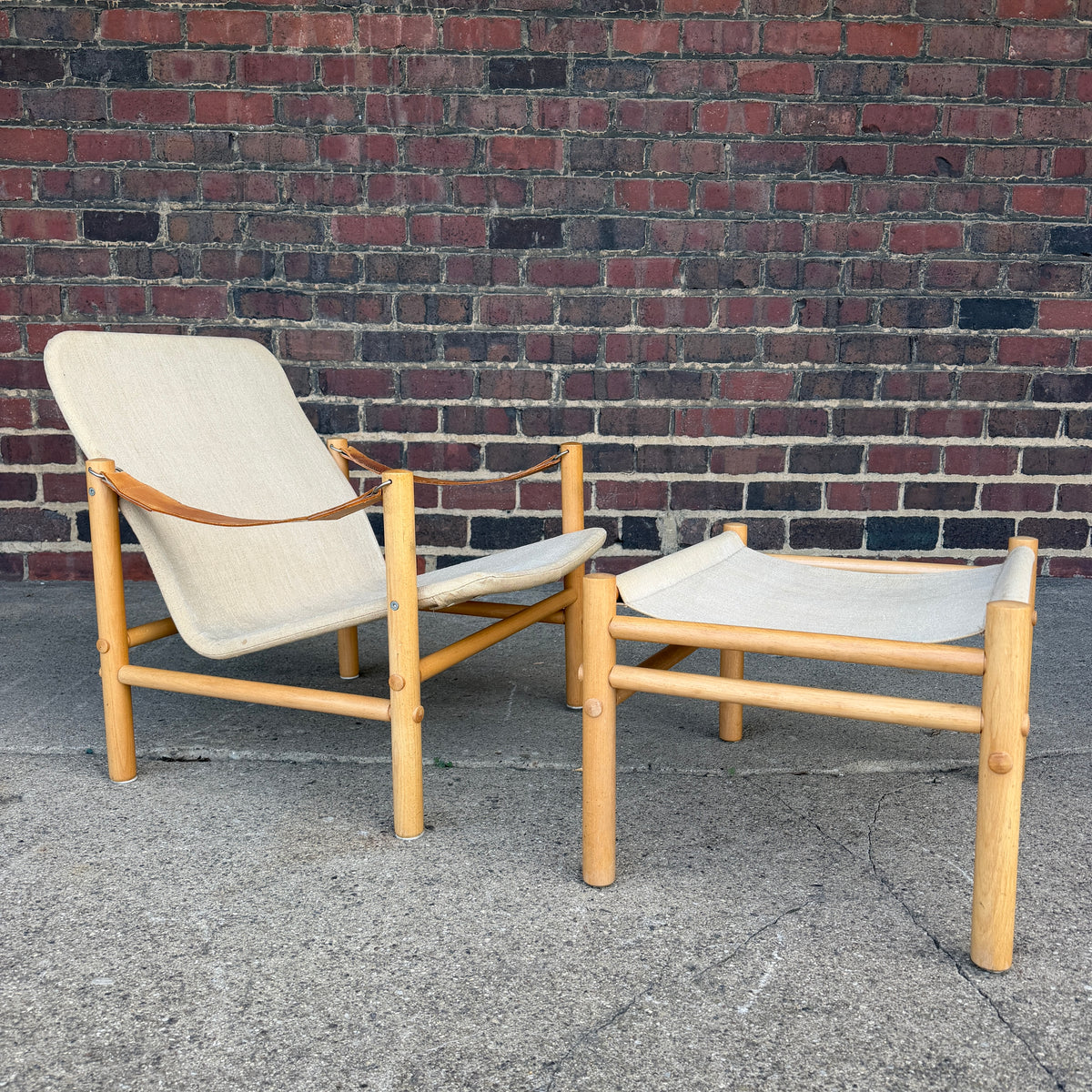 Bror Boije for Dux “Junker” Safari Lounge Chair and Ottoman