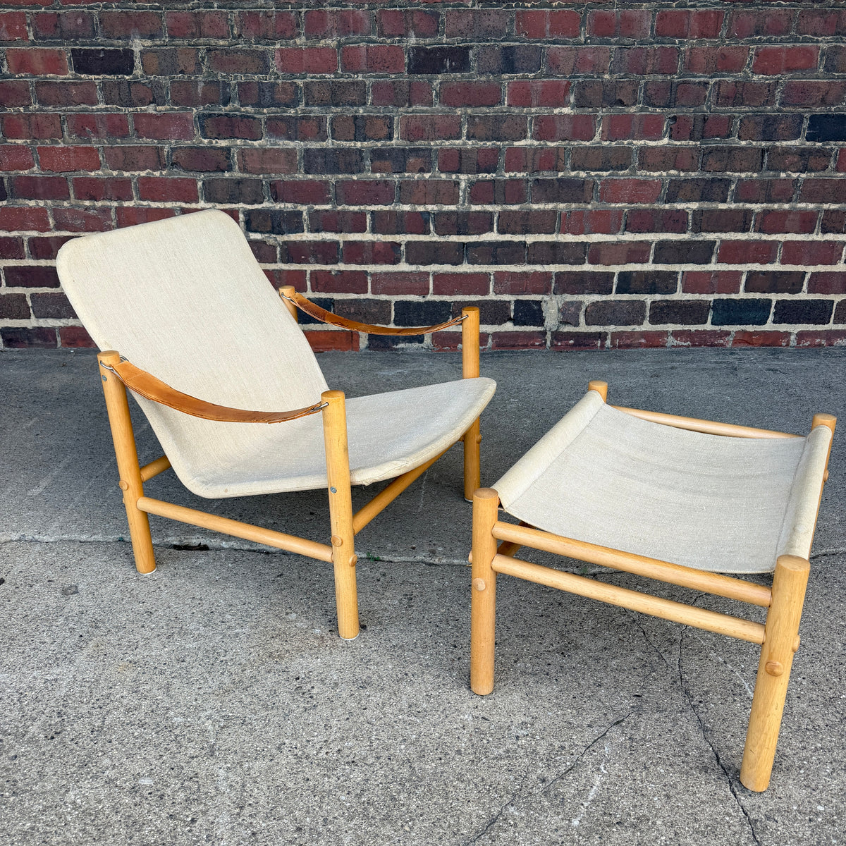 Bror Boije for Dux “Junker” Safari Lounge Chair and Ottoman