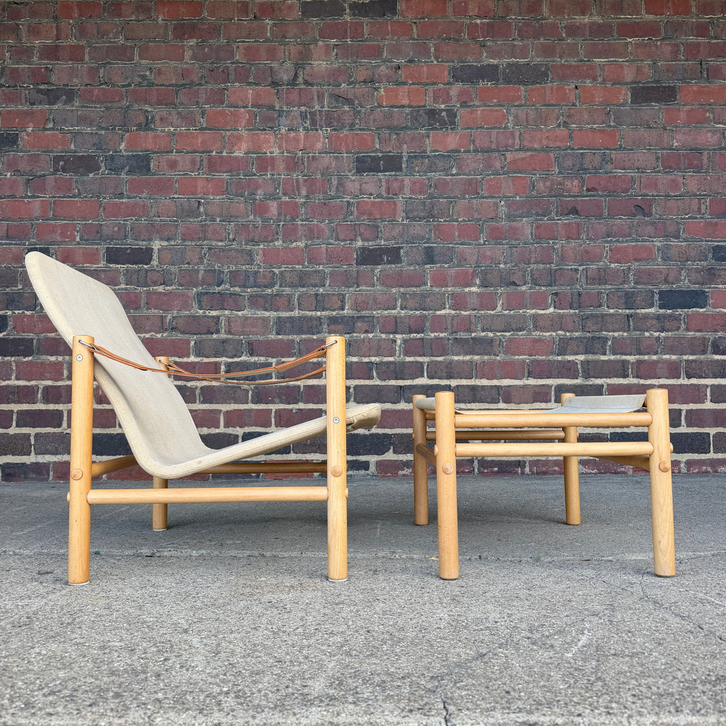 Bror Boije for Dux “Junker” Safari Lounge Chair and Ottoman