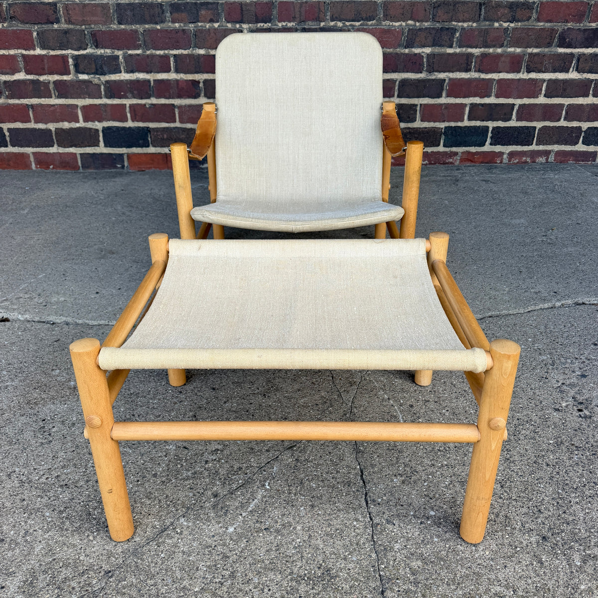 Bror Boije for Dux “Junker” Safari Lounge Chair and Ottoman