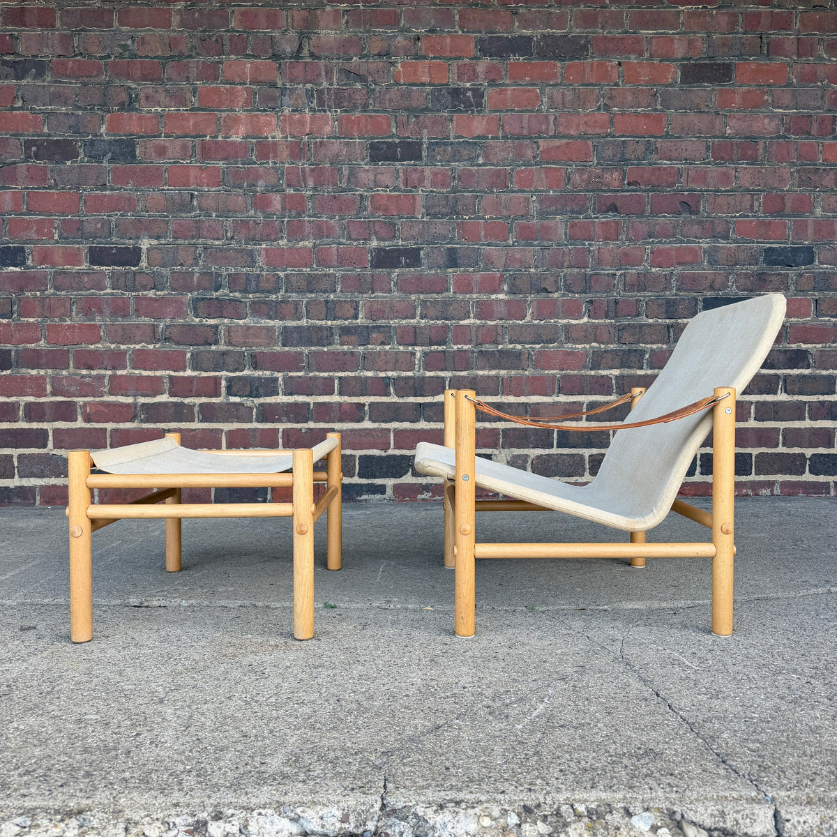 Bror Boije for Dux “Junker” Safari Lounge Chair and Ottoman