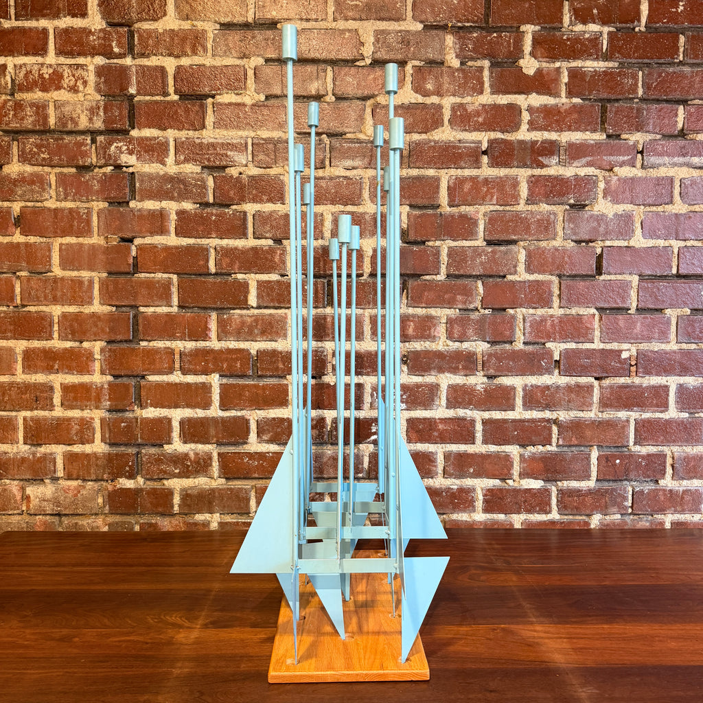 Blue Don Drumm Abstract Candelabra Sculpture