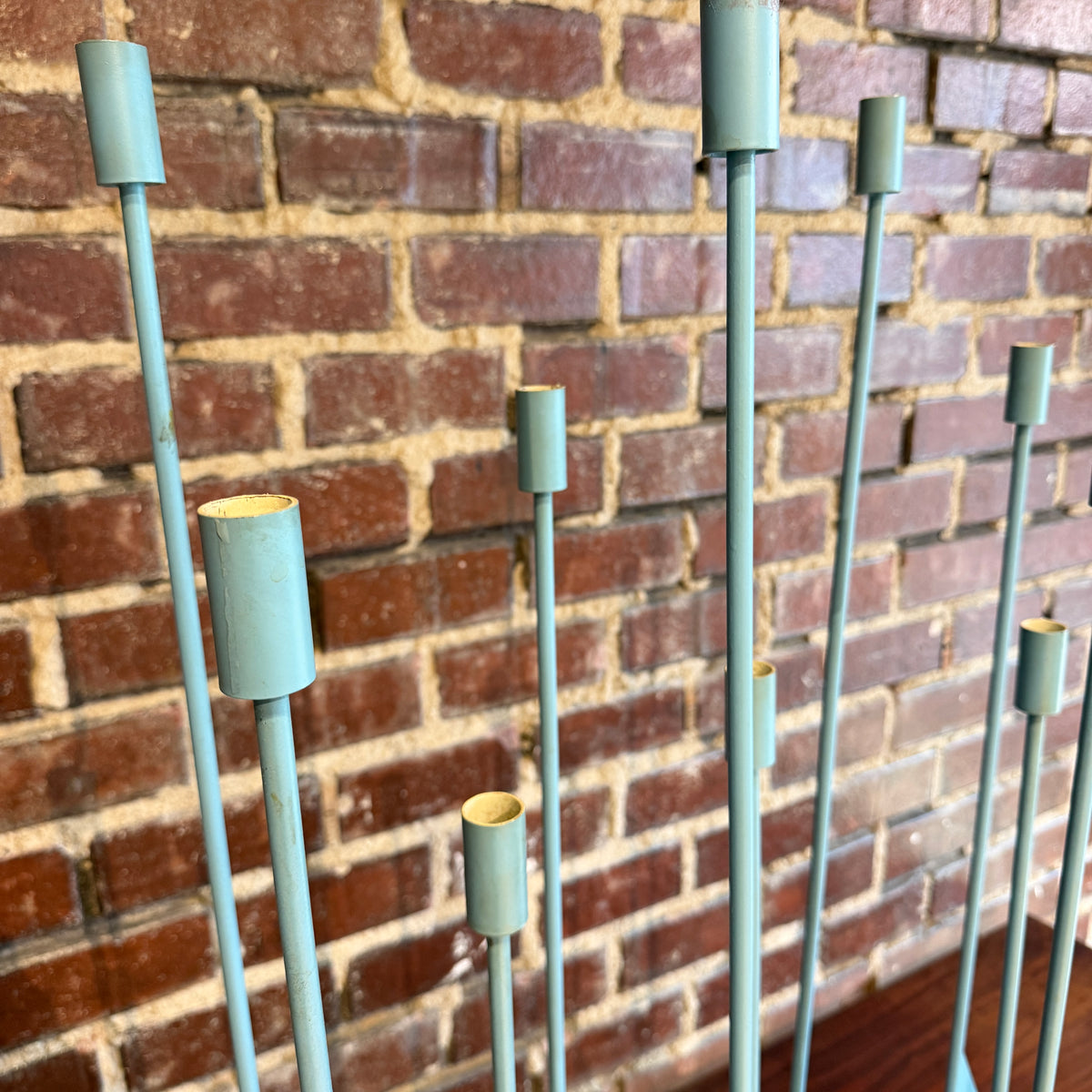 Blue Don Drumm Abstract Candelabra Sculpture