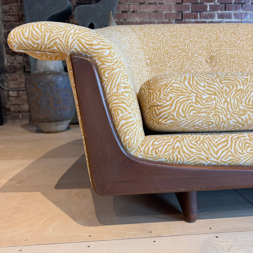 Reupholstered Yellow Gondola Sofa