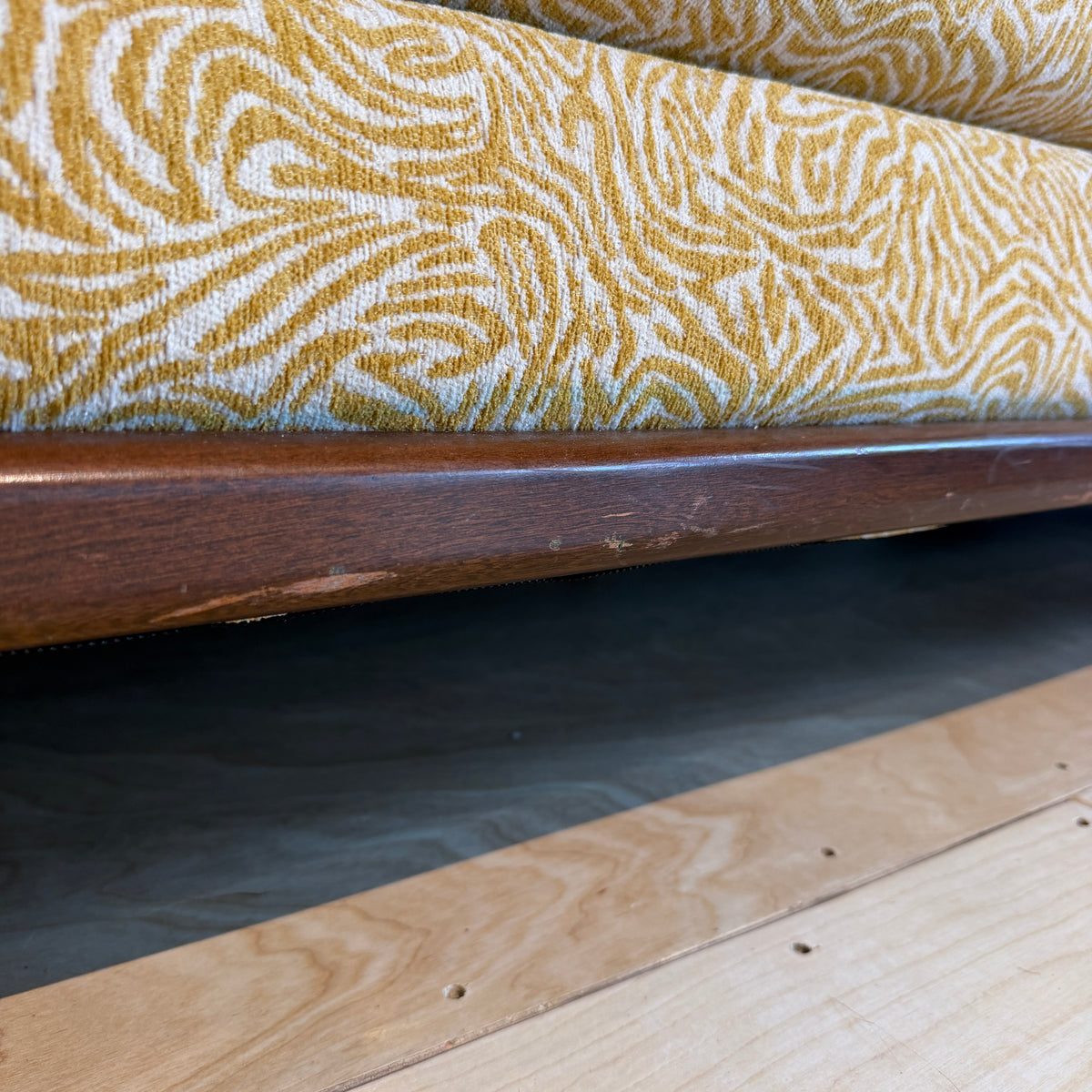 Reupholstered Yellow Gondola Sofa