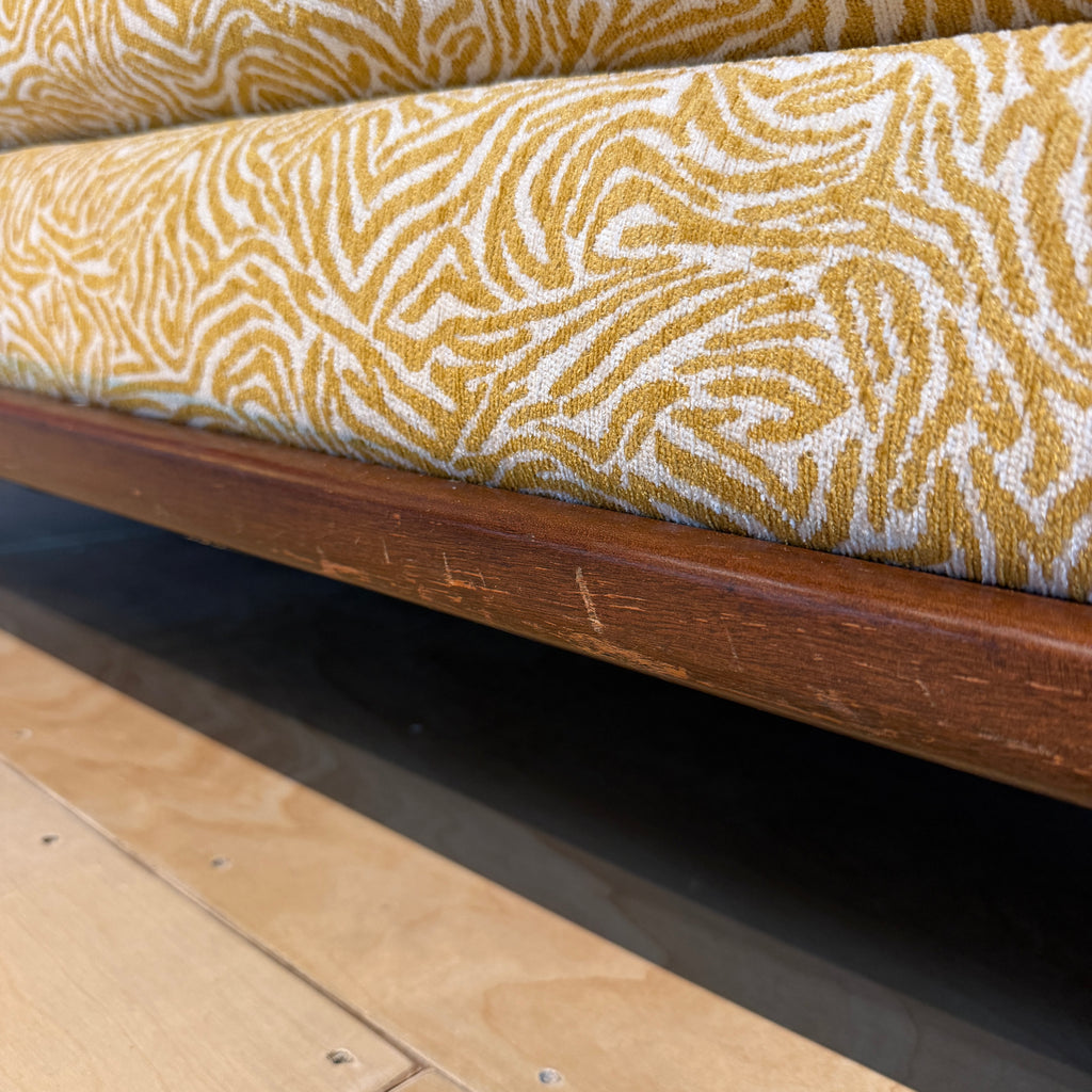 Reupholstered Yellow Gondola Sofa