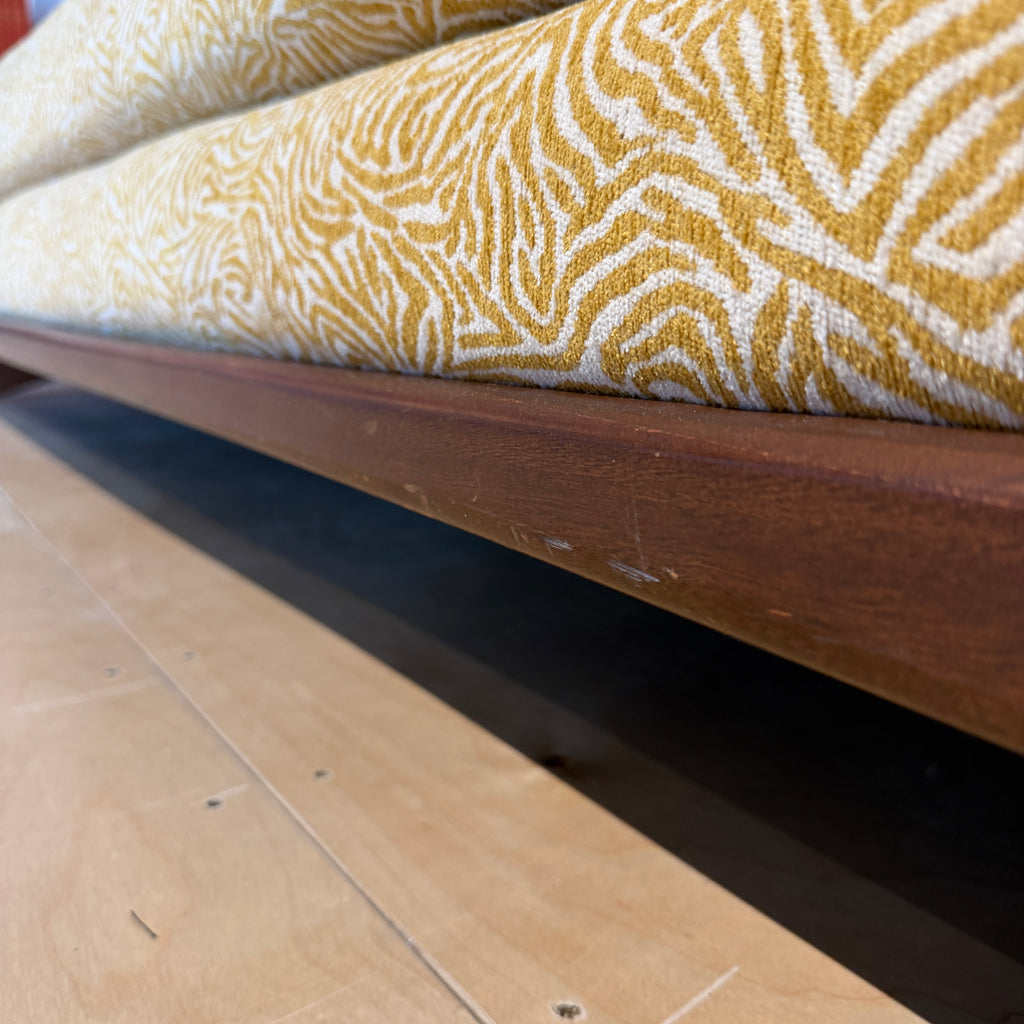 Reupholstered Yellow Gondola Sofa