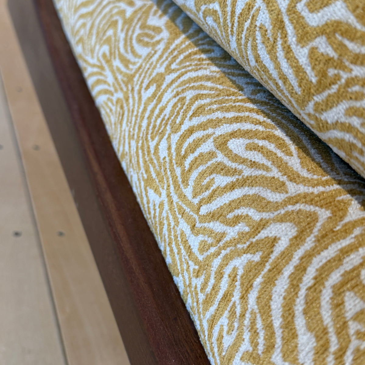 Reupholstered Yellow Gondola Sofa