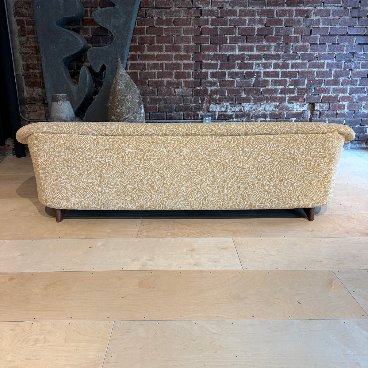 Reupholstered Yellow Gondola Sofa