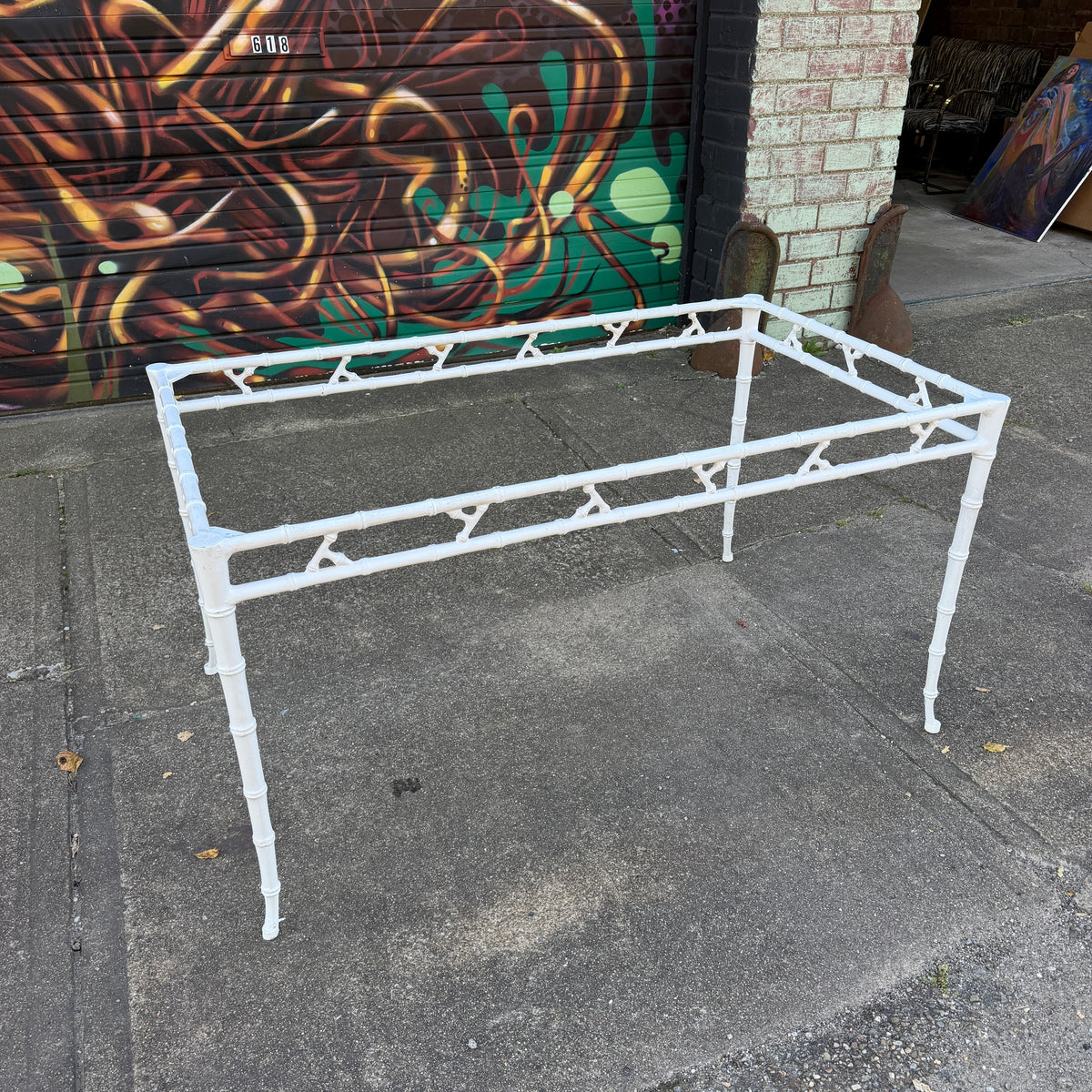 Phyllis Morris Faux Bamboo Patio Table for Kessler Industries, 1960s