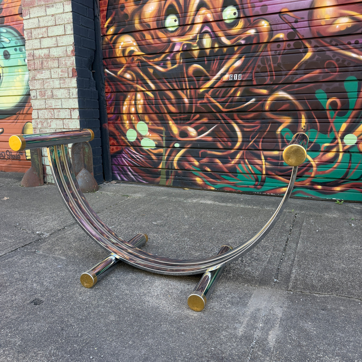 Romeo Rega Chrome & Brass Dining Table Base
