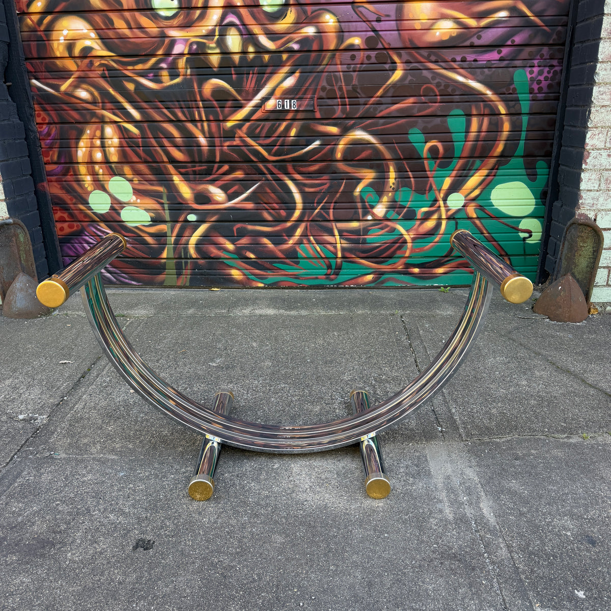 Romeo Rega Chrome & Brass Dining Table Base